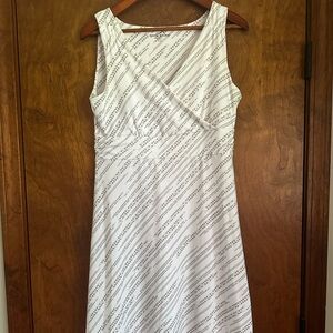 White Gray Eddie Bauer Dress Medium